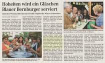 Pressebeitrag Hoheiten wird ein Gl&auml;schen `Blauer Bernburger� serviert MZ 27.08.2007